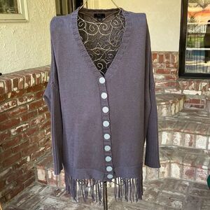 Fresh Produce Pure Hand Knit 100% Cotton Button Down Sweater S/M